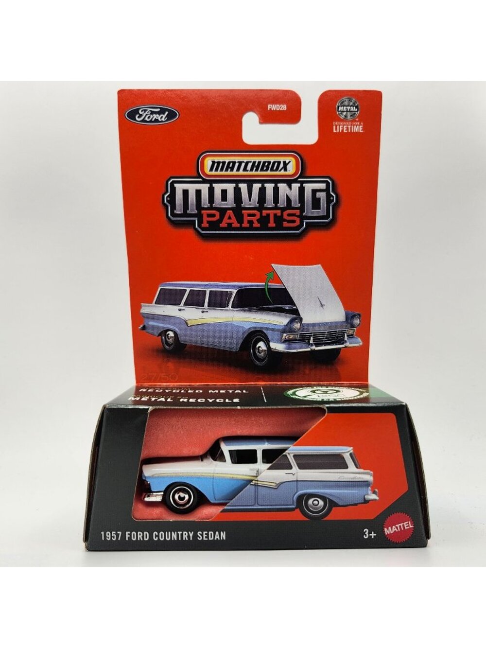 Matchbox Moving Parts 1957 Ford Country Sedan White Blue 2026